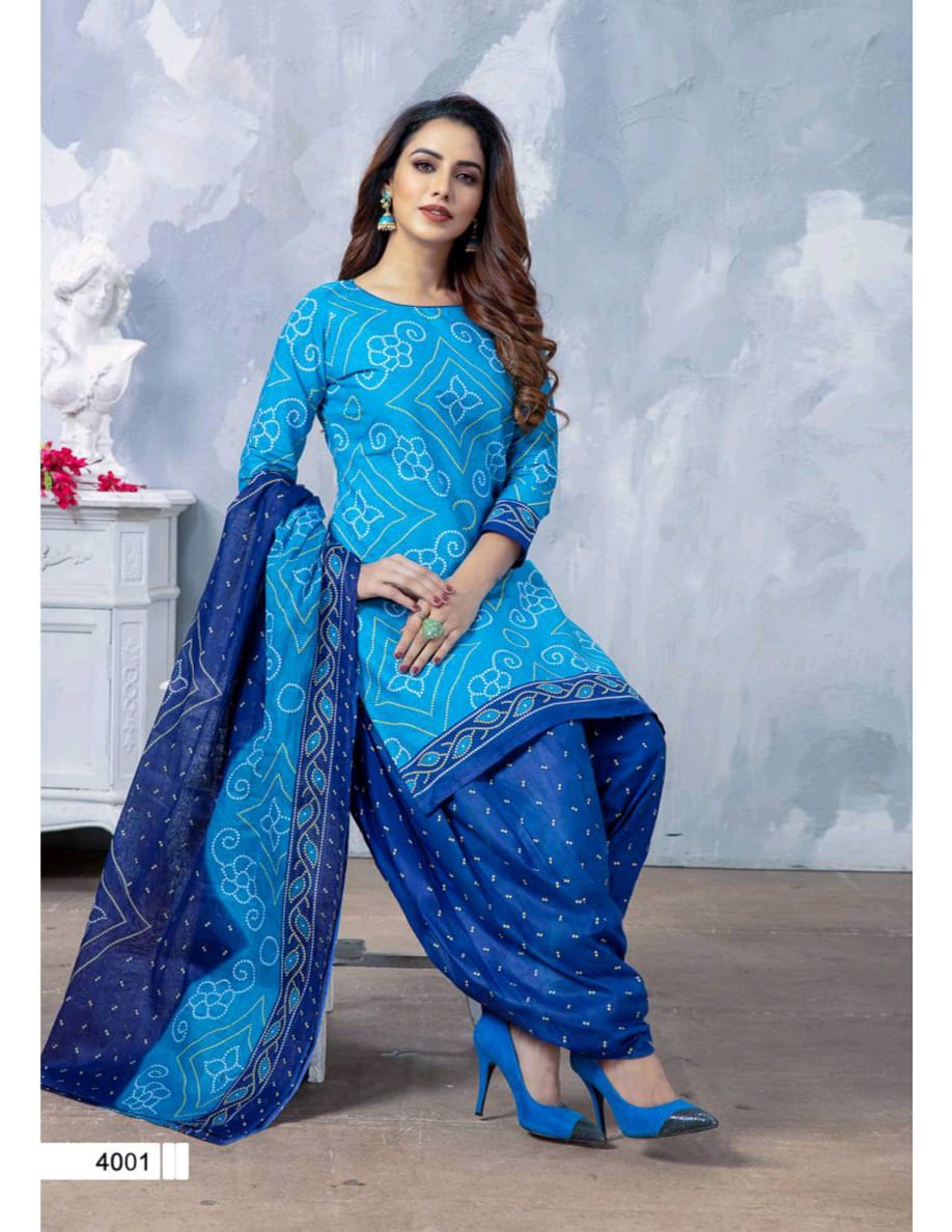 Meenaxi Chunari Special 4 Regular Wear Cotton Printed  Bandhani Dress Material